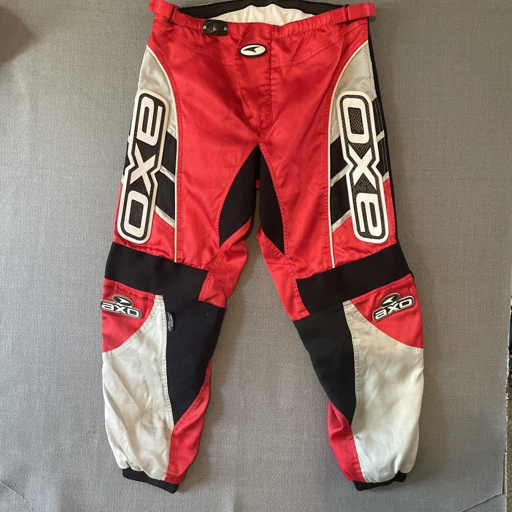 Vintage AXO Motocross Pants MX 03 Dirt Bike 90s Red/Black Size 36